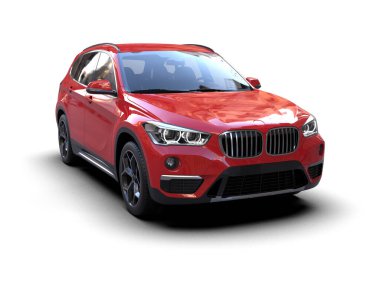 Modern spor araba - beyaz arka planda ön görünüm