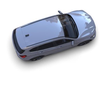 modern lüks araba gölgeli beyazda izole edilmiş. 3d illüstrasyon