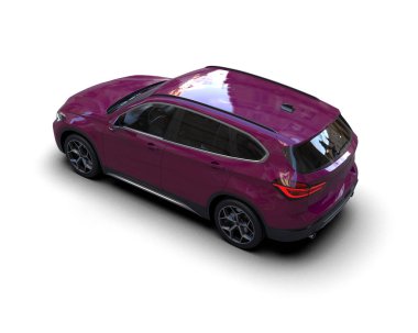 beyaz arka planda modern şehir arabası 3 boyutlu tasarım