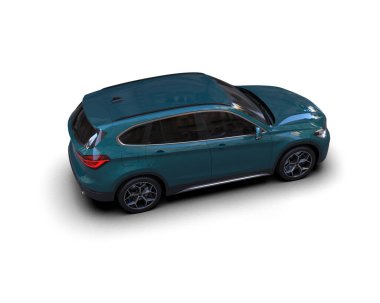 mavi modern SUV arabası - arka görünüm