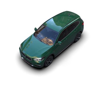 modern yeşil araba beyaz üzerine izole