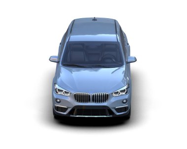 Gri arka planda beyaz, modern lüks bir araba. 3d illüstrasyon