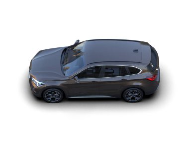 Beyaz arka planda siyah araba