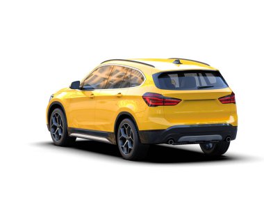 modern araba beyaz arkaplanda izole edildi. 3 boyutlu görüntüleme - ön görünüm