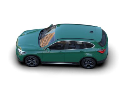 modern araba beyaz arka planda izole edilmiş.