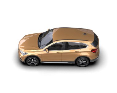 Hafif arka planda modern kompakt araba. 3d oluşturma.