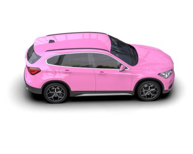 Küçük arabalı pembe spor araba.