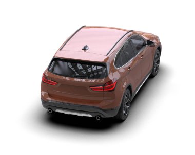 Beyaz arka planda bir cip arabası. 3d oluşturma.