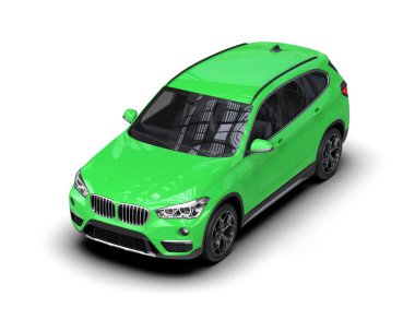 modern yeşil spor araba - 3 boyutlu