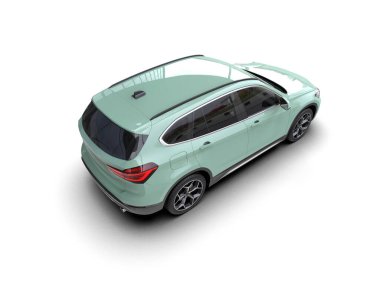 Siyah arka planda beyaz, modern bir cip. 3d oluşturma