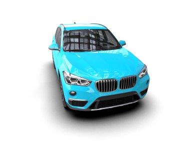 Küçük arabalı mavi lüks araba.