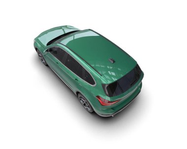 modern yeşil araba - ön, 3 boyutlu