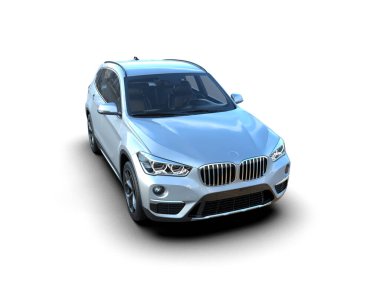 modern araba beyaz arka planda izole edilmiş