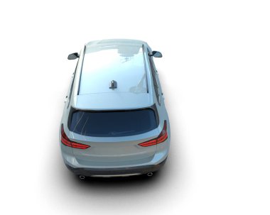 araba beyaz arkaplanda izole edildi