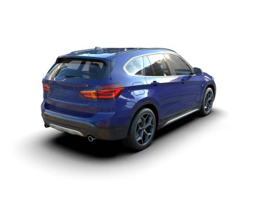 Bir markanın 3 boyutlu görüntülenmesi - daha az genel SUv beyaz arkaplanda izole edildi