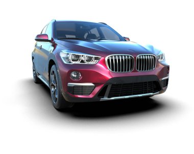 Siyah arka planda aydınlık modern kompakt araba