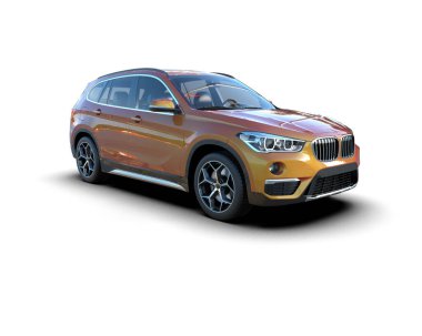 Beyaz arka planda modern spor araba. 3d oluşturma