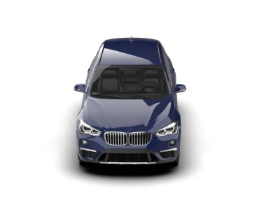 Beyaz arka planda modern bir araba. 3d illüstrasyon.