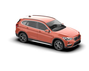 Araba beyaz arka planda izole edilmiş. 3d oluşturma