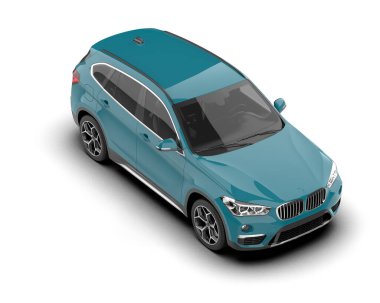 Boş yüzeyi olan modern bir araba. 3d oluşturma