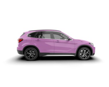 Modern SUV - modern pembe araba - 3 boyutlu illüstrasyon