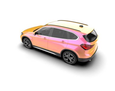 Beyaz arka planda pembe modern cip. 3d oluşturma.