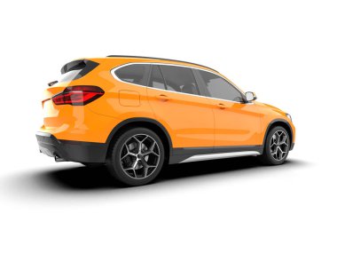 3 boyutlu görüntüleme. araba beyaz üzerine