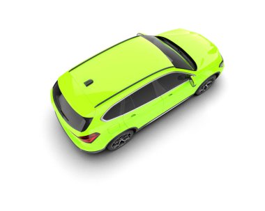 yeşil modern araba - üst görünüm