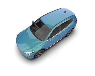 Beyaz arka planda modern lüks bir araba. 3d illüstrasyon