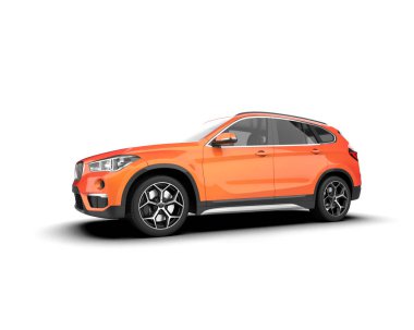 beyaz arkaplanda modern SUv