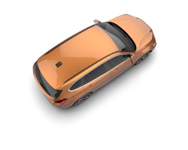 Beyaz arka planda modern bir araba. 3 boyutlu resimleme