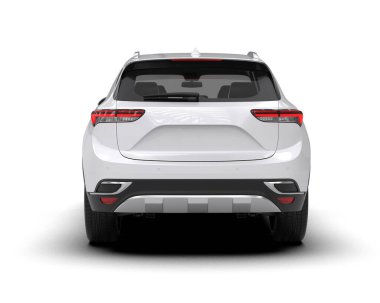 modern beyaz SUV arabası beyaz arkaplanda izole edildi