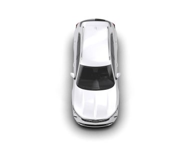 modern beyaz SUV arabası beyaz arkaplanda izole edildi
