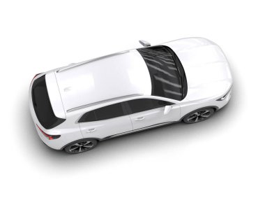 modern beyaz SUV arabası beyaz arkaplanda izole edildi