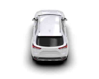 modern beyaz SUV arabası beyaz arkaplanda izole edildi