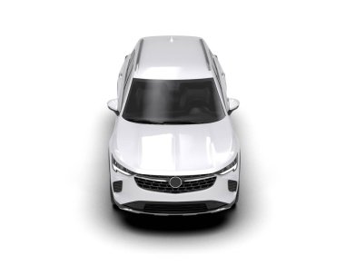 modern beyaz SUV arabası beyaz arkaplanda izole edildi