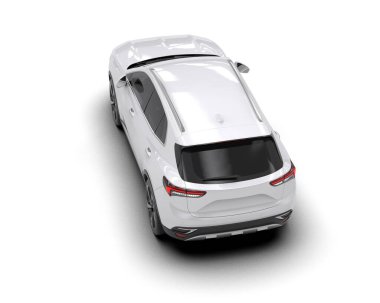 modern beyaz SUV arabası beyaz arkaplanda izole edildi