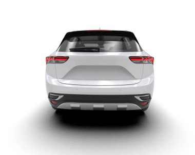 modern beyaz SUV arabası beyaz arkaplanda izole edildi