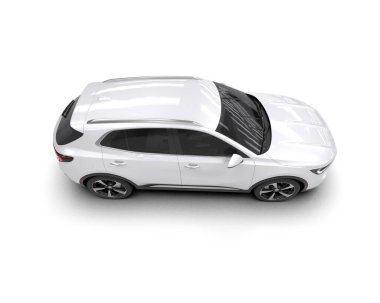 modern beyaz SUV arabası beyaz arkaplanda izole edildi