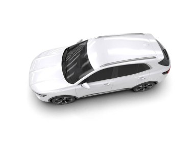 modern beyaz SUV arabası beyaz arkaplanda izole edildi
