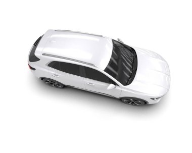 modern beyaz SUV arabası beyaz arkaplanda izole edildi
