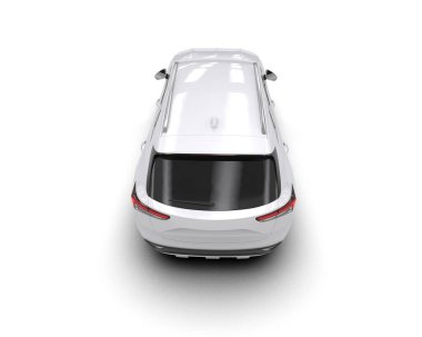 modern beyaz SUV arabası beyaz arkaplanda izole edildi