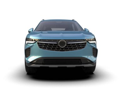 Beyaz arka planda lüks bir araba. 3d illüstrasyon.