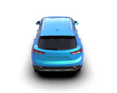 mavi spor araba - üst görünüm