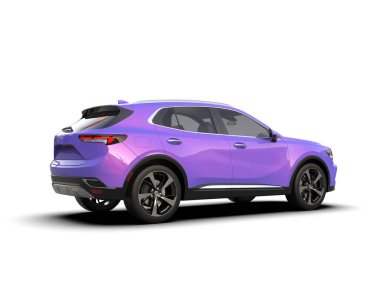 Mor lüks modern cip - ön manzara. Yan görünüş. 3d illüstrasyon.