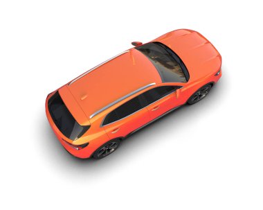 turuncu modern spor araba üst görünümü