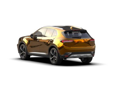 Lüks SUV arabası beyaz arka planda izole edildi 3 boyutlu görüntüleme - illüstrasyon