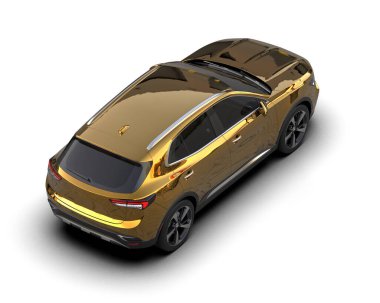 beyaz arkaplandaki modern araba 3 boyutlu görüntüleme