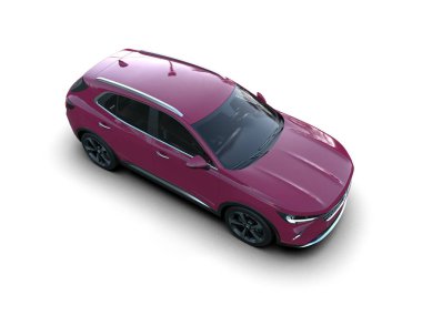 beyaz arka planda pembe modern araba