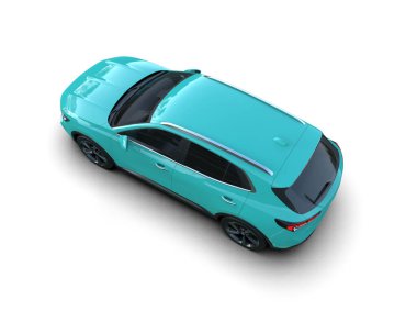 Boş yüzeyi olan mavi araba..